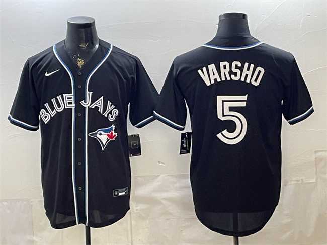 Mens Toronto Blue Jays #5 Daulton Varsho 2026 Fashion Replica Black Out Stitched Jersey->toronto blue jays->MLB Jersey