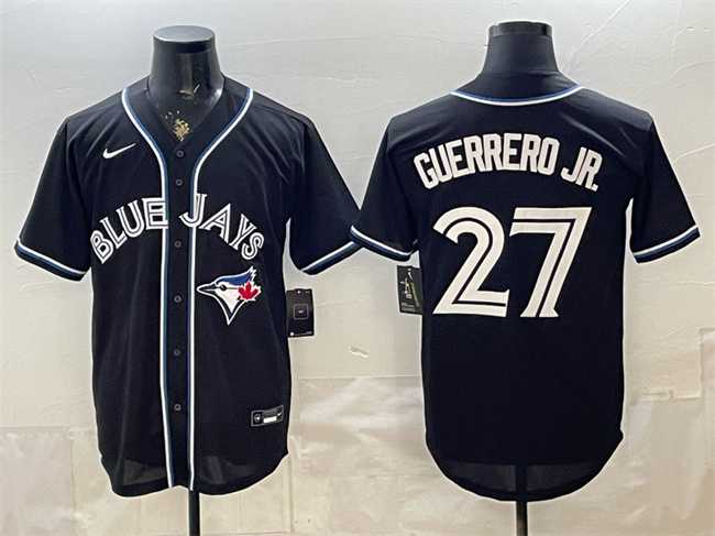 Mens Toronto Blue Jays #27 Vladimir Guerrero Jr. 2026 Fashion Replica Black Out Stitched Jersey->toronto blue jays->MLB Jersey