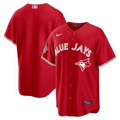 Mens Toronto Blue Jays Blank Red 50 Seasons Patch Stitched Jersey->toronto blue jays->MLB Jersey