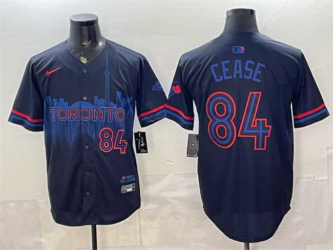 Mens Toronto Blue Jays #84 Dylan Cease Navy 2024 City Connect Limited Stitched Jersey->toronto blue jays->MLB Jersey