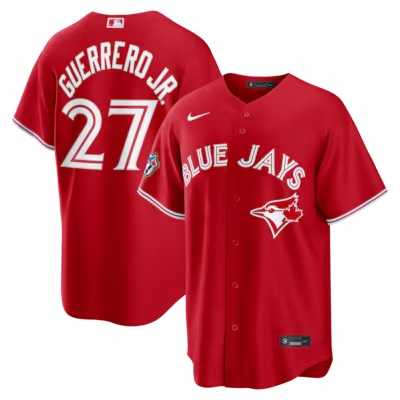 Mens Toronto Blue Jays #27 Vladimir Guerrero Jr. Red 50th Anniversary Alternate Limited Jersey Dzhi->toronto blue jays->MLB Jersey