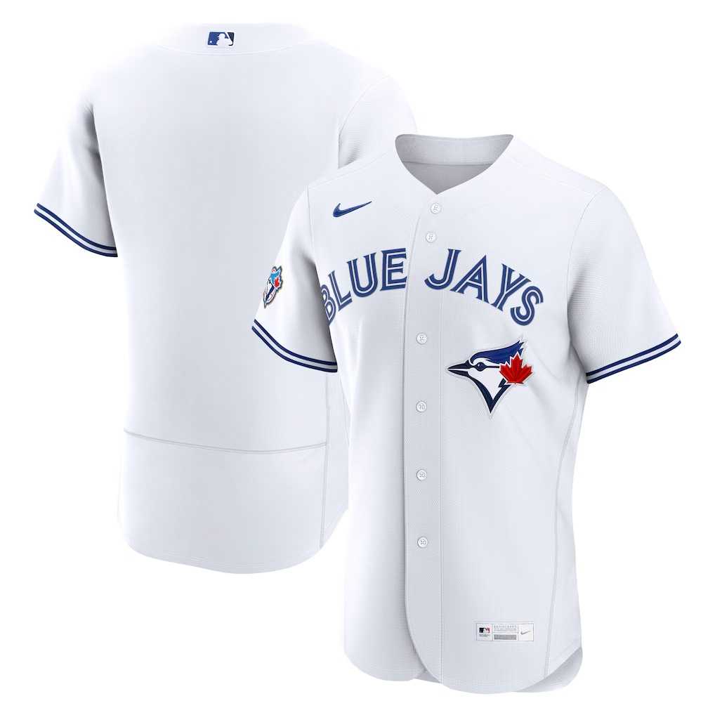Mens Toronto Blue Jays Blank White 50 Seasons Patch Stitched Jersey->toronto blue jays->MLB Jersey