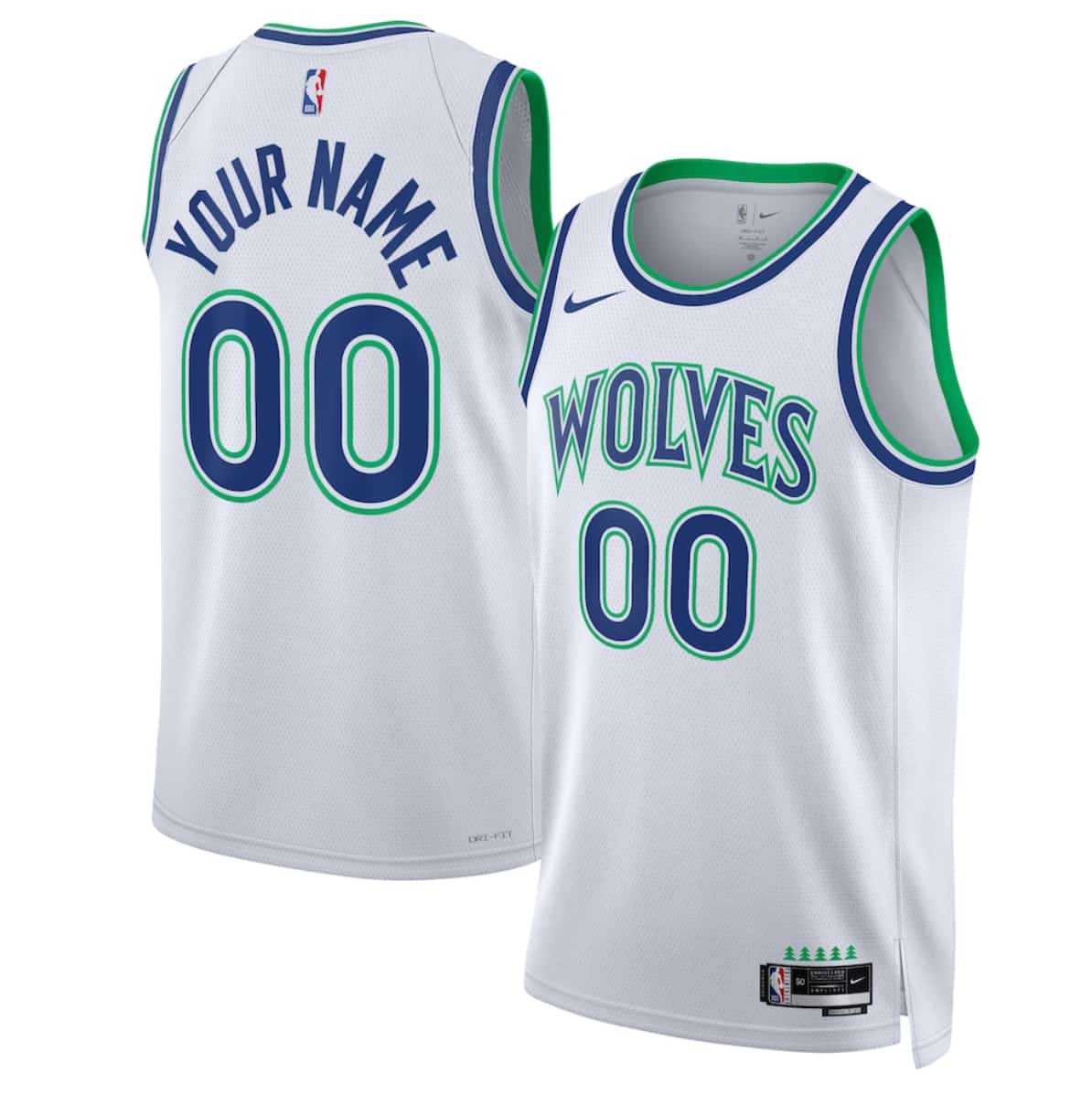 Men%27s Minnesota Timberwolves Active Player Custom White 2026-27 Association Swingman Edition Stitched Basketball Jersey->customized ncaa jersey->Custom Jersey