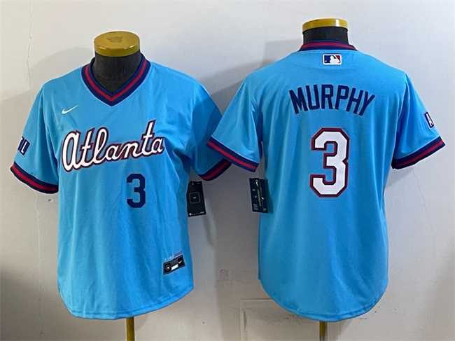 Women%27s Atlanta Braves #3 Dale Murphy Powder Blue 2026 City Connect Stadium Stitched Jersey->toronto blue jays->MLB Jersey