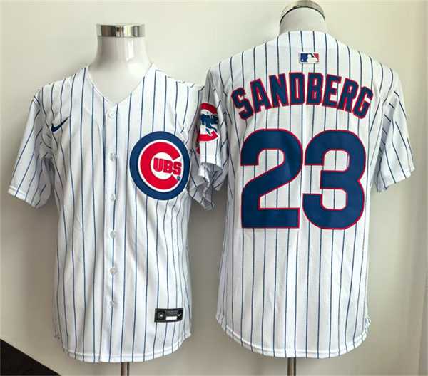 Men%27s Chicago Cubs #23 Ryne Sandberg White Limited Stitched Jersey->chicago cubs->MLB Jersey