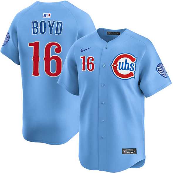Men%27s Chicago Cubs #16 Matthew Boyd Blue 2024-25 2nd Alternate Limited Stitched Jersey Dzhi->chicago cubs->MLB Jersey