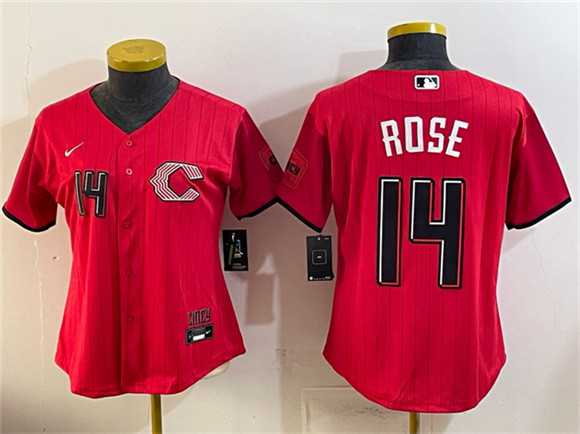 Women%27s Cincinnati Reds #14 Pete Rose Red 2026 City Connect Stadium Stitched Jersey->mlb womens jerseys->MLB Jersey