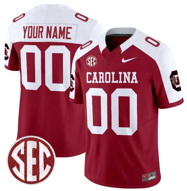 Men%27s South Carolina Fighting Gamecocks Custom Garnet White 2026 F.U.S.E. Stitched Nike Jersey->customized ncaa jersey->Custom Jersey