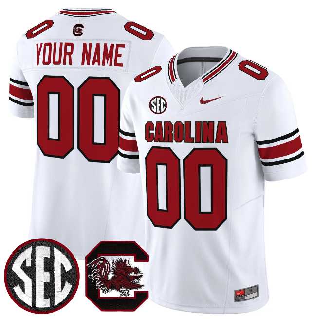 Men%27s South Carolina Fighting Gamecocks Custom White 2026 F.U.S.E. Stitched Nike Jersey->customized nfl jersey->Custom Jersey