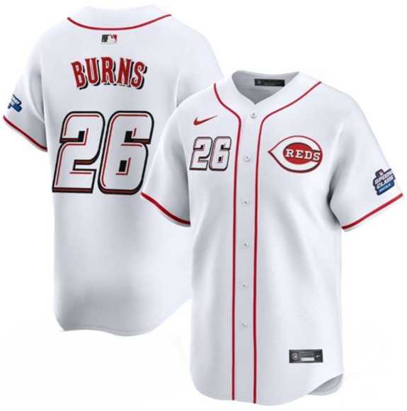Men%27s Cincinnati Reds #26 Chase Burns White 2025 Speedway Classic Home Limited Stitched Jersey Dzhi->cincinnati reds->MLB Jersey