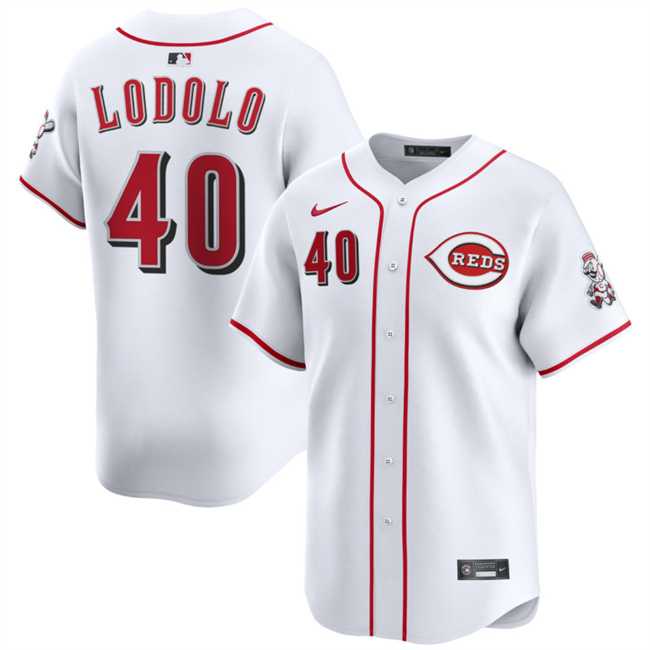 Men%27s Cincinnati Reds #40 Nick Lodolo White Home Limited Stitched Jersey Dzhi->cincinnati reds->MLB Jersey