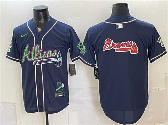 Men%27s Atlanta Braves Team Big Logo Navy Galaxy With Outkast Patch Vapor Limited Stitched Jersey Dzhi->baltimore orioles->MLB Jersey
