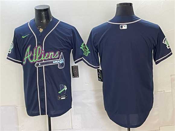 Men%27s Atlanta Braves Blank Navy Galaxy With Outkast Patch Vapor Limited Stitched Jersey Dzhi->baltimore orioles->MLB Jersey