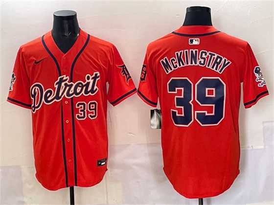 Men%27s Detroit Tigers #39 Zach McKinstry Orange With Patch Vapor Premier Limited Stitched Jersey->detroit tigers->MLB Jersey