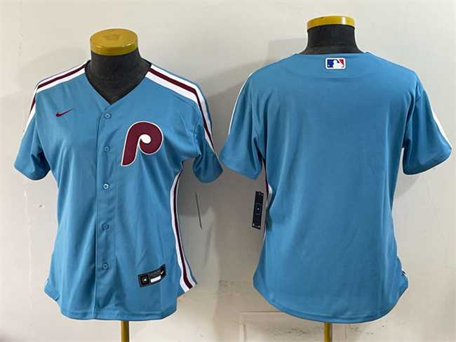 Women%27s Philadelphia Phillies Blank Blue Stitched Jersey->mlb womens jerseys->MLB Jersey