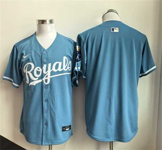 Men%27s Kansas City Royals Blank Light Blue Limited Stitched Jersey->houston astros->MLB Jersey