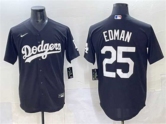 Men%27s Los Angeles Dodgers #25 Tommy Edman Black Stitched Jersey->los angeles dodgers->MLB Jersey