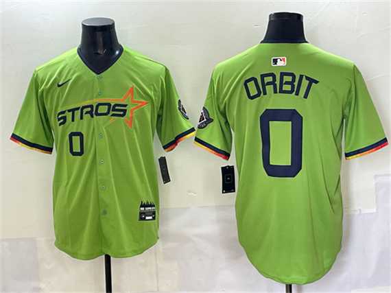 Men%27s Houston Astros #0 Orbit Green 2025 City Connect Limited Stitched Jersey->detroit tigers->MLB Jersey