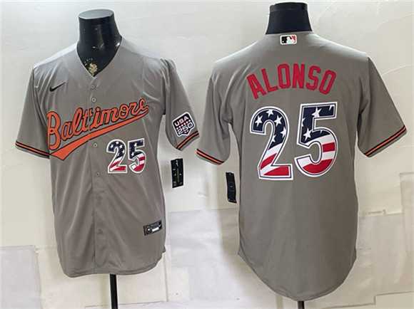 Men%27s Baltimore Orioles #25 Pete Alonso Gray USA 250 Fourth of July Home Stitched Jersey Dzhi->baltimore orioles->MLB Jersey