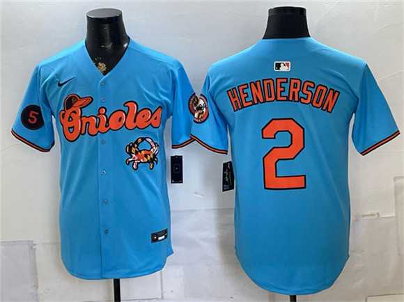 Men%27s Baltimore Orioles #2 Gunnar Henderson Blue With Patch Vapor Premier Limited Stitched Jersey Dzhi->baltimore orioles->MLB Jersey