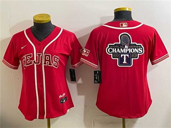 Women%27s Texas Rangers Team Big Logo Red 2026 City Connect Stadium Stitched Jersey Dzhi->mlb youth jerseys->MLB Jersey