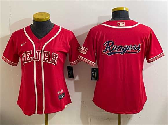Womens Texas Rangers Team Big Logo Red 2026 City Connect Stadium Stitched Jersey Dzhi->mlb womens jerseys->MLB Jersey