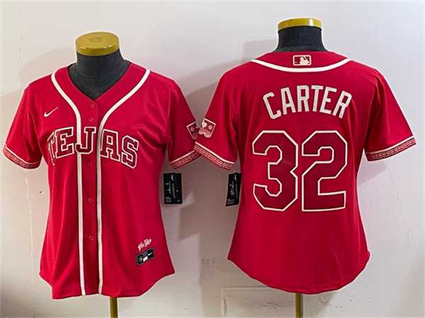 Women%27s Texas Rangers #32 Evan Carter Red 2026 City Connect Stadium Stitched Jersey->mlb womens jerseys->MLB Jersey