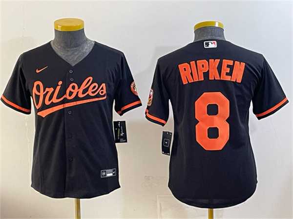 Youth Baltimore Orioles #8 Cal Ripken Jr Black Cool Base Stitched Jersey->mlb youth jerseys->MLB Jersey