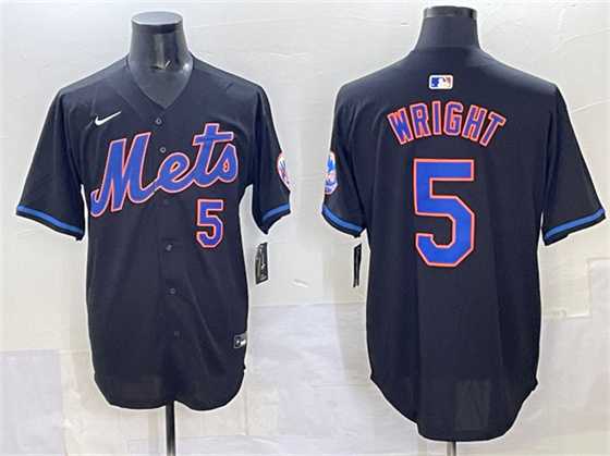 Men%27s New York Mets #5 David Wright Black Limited Stitched Jersey->milwaukee brewers->MLB Jersey