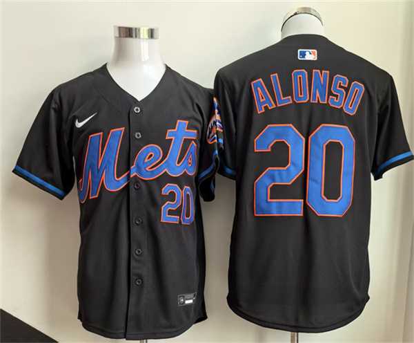 Men%27s New York Mets #20 Pete Alonso Black 2025 Stitched Jersey->new york mets->MLB Jersey