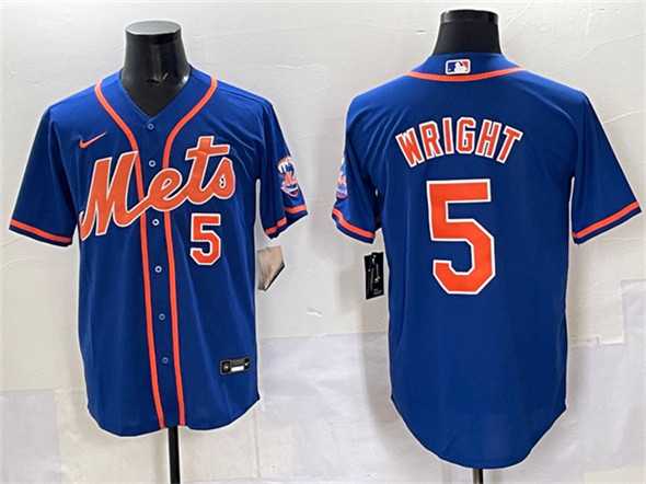 Men%27s New York Mets #5 David Wright Blue Cool Base Stitched Jersey->new york mets->MLB Jersey