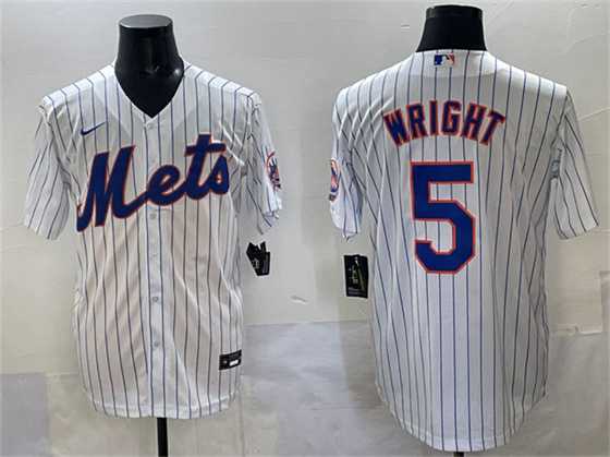 Men%27s New York Mets #5 David Wright White Stitched Jersey->new york mets->MLB Jersey
