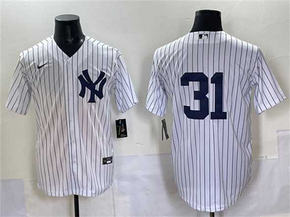 Men%27s New York Yankees #31 Ichiro Suzuki White Cool Base Limited Stitched Jersey->new york yankees->MLB Jersey