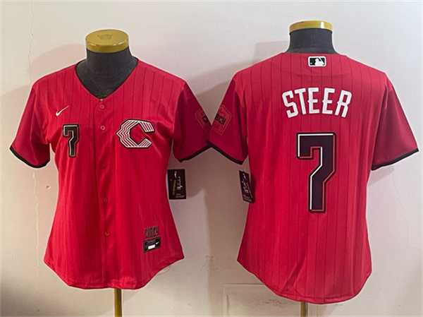 Youth Cincinnati Reds #7 Spencer Steer Red 2026 City Connect Stadium Stitched Jersey->mlb youth jerseys->MLB Jersey
