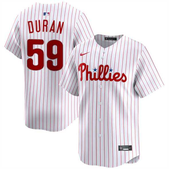 Mens Philadelphia Phillies #59 Jhoan Duran White Home Limited Stitched Jersey Dzhi->philadelphia phillies->MLB Jersey