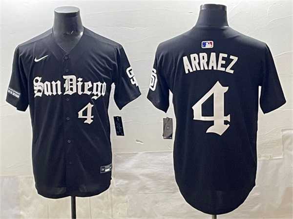 Men%27s San Diego Padres #4 Luis Arraez Black Gothic Edition Vapor Limited Stitched Jersey->seattle mariners->MLB Jersey