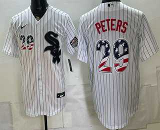 Men%27s Chicago White Sox #29 Tristan Peters White 2026 USA 250 Fourth of July Stitched Jersey Dzhi->cleveland guardians->MLB Jersey