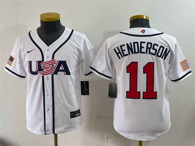 Youth USA Baseball #11 Gunnar Henderson White 2026 World Baseball Classic Home Stadium Stitched Jersey->2026 world baseball classic->MLB Jersey