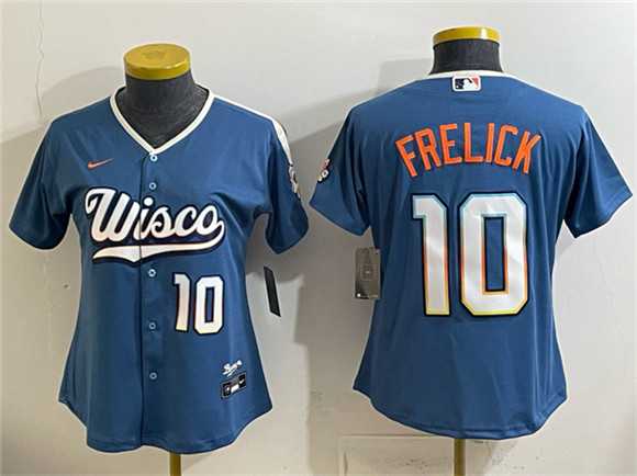 Youth Milwaukee Brewers #10 Sal Frelick Mineral Blue 2026 City Connect Stadium Stitched Jersey->mlb youth jerseys->MLB Jersey
