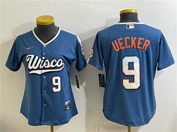Youth Milwaukee Brewers #9 Bob Uecker Mineral Blue 2026 City Connect Stadium Stitched Jersey->2026 world baseball classic->MLB Jersey
