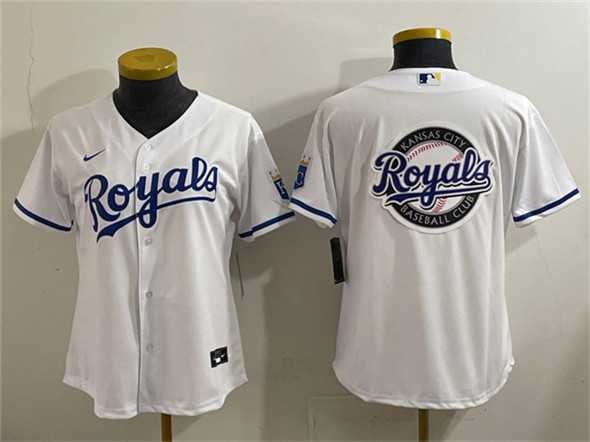 Women%27s Kansas City Royals Team Big Logo White Cool Base Stitched Jersey->mlb womens jerseys->MLB Jersey