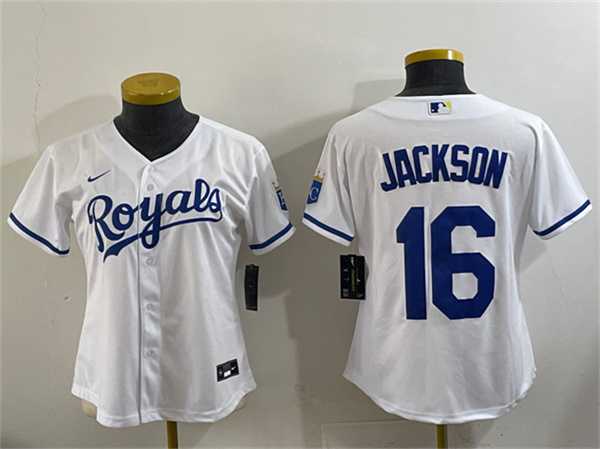 Women%27s Kansas City Royals #16 Bo Jackson White Cool Base Stitched Jersey->mlb womens jerseys->MLB Jersey