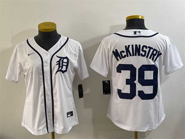 Women%27s Detroit Tigers #39 Zach McKinstry White Cool Base Stitched Jersey->mlb womens jerseys->MLB Jersey