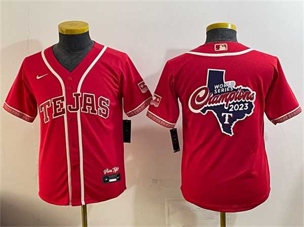 Youth Texas Rangers Team Big Logo Red 2026 City Connect Stadium Stitched Jersey Dzhi->mlb youth jerseys->MLB Jersey
