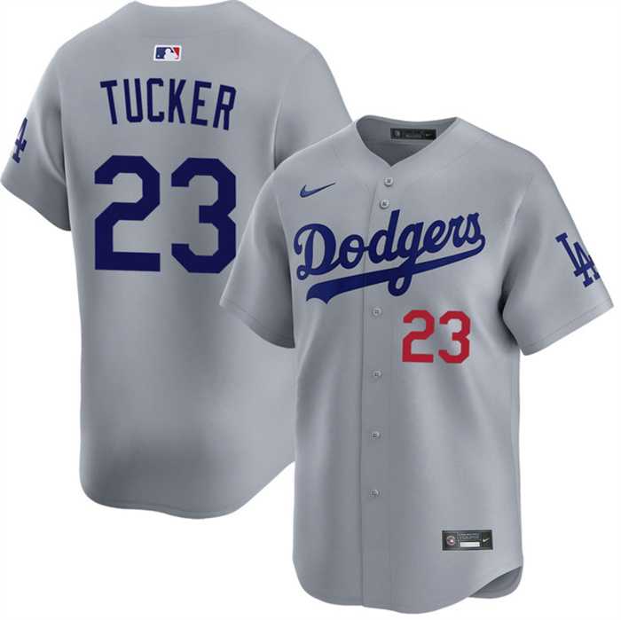 Mens Los Angeles Dodgers #23 Kyle Tucker Grey 2026 Limited Stitched Jersey Dzhi->->MLB Jersey