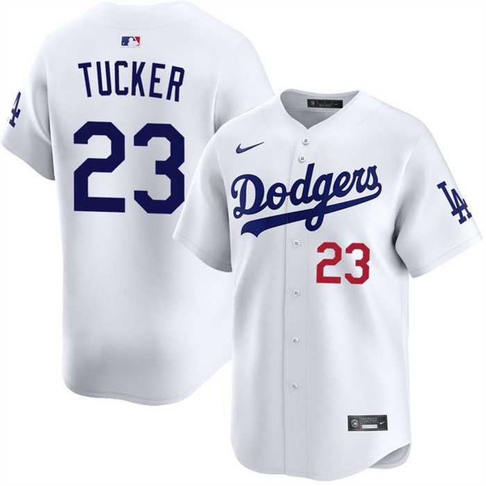 Mens Los Angeles Dodgers #23 Kyle Tucker White 2026 Home Limited Stitched Jersey Dzhi->->MLB Jersey