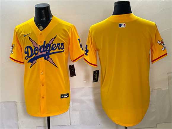 Men%27s Los Angeles Dodgers x One Piece Blank Yellow Vapor Premier Limited Stitched Jersey Dzhi->miami marlins->MLB Jersey