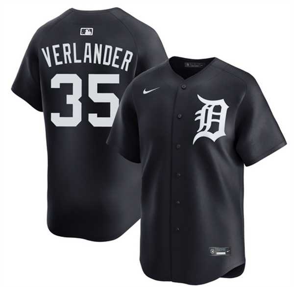 Mens Detroit Tigers #35 Justin Verlander Black 2026 Limited Stitched Jersey Dzhi->->MLB Jersey