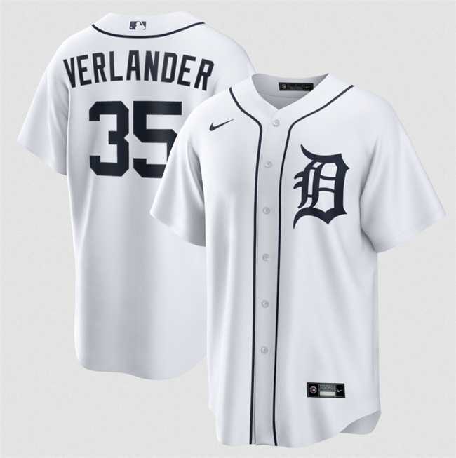 Mens Detroit Tigers #35 Justin Verlander White 2026 Cool Base Stitched Jersey Dzhi->->MLB Jersey