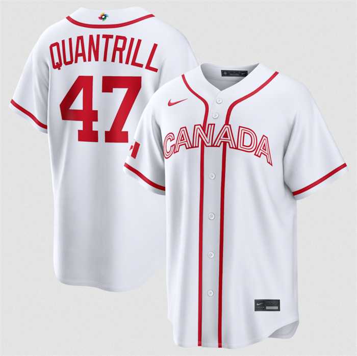 Mens Canada Baseball #47 Cal Quantrill White 2026 World Baseball Classic Home Stadium Stitched Jersey->2026 world baseball classic->MLB Jersey